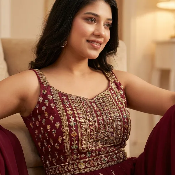 Maroon_Embroidered_Sharara_Suit_Set_With_Dupatta_Traditional_Indian_Ethnic_Wear