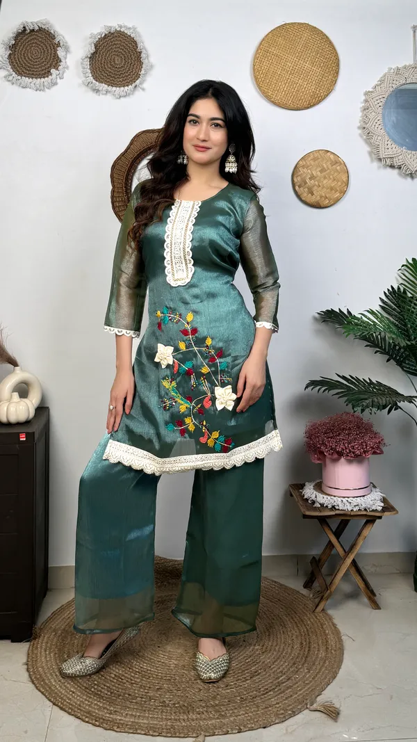 Green_Embroidered_Silk_Kurta_Palazzo_Set_With_Lace_Detailing