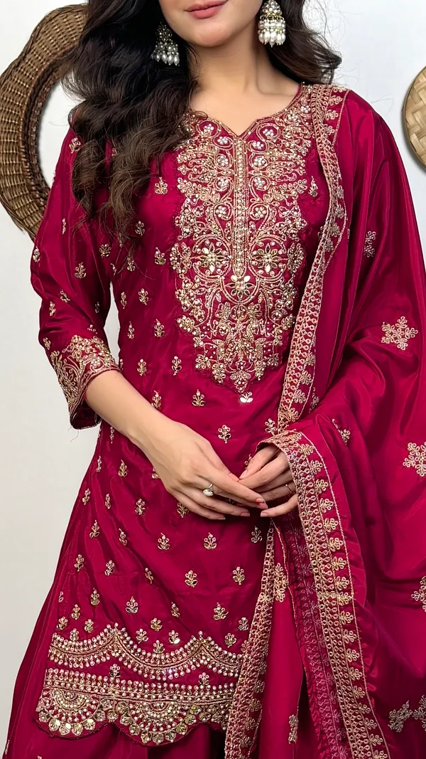 Red_Embroidered_Palazzo_Suit_Set_With_Dupatta_Traditional_Indian_Ethnic_Wear