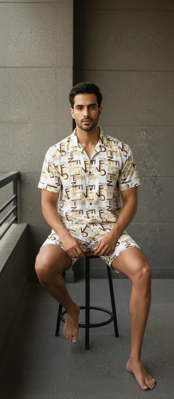 Cream_Cotton_Premium_Co-Ord_Set_For_Men