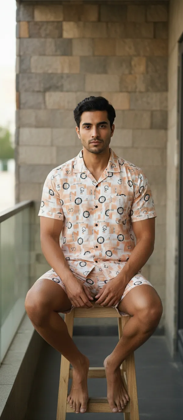 Orange_Cotton_Premium_Co-Ord_Set_For_Men