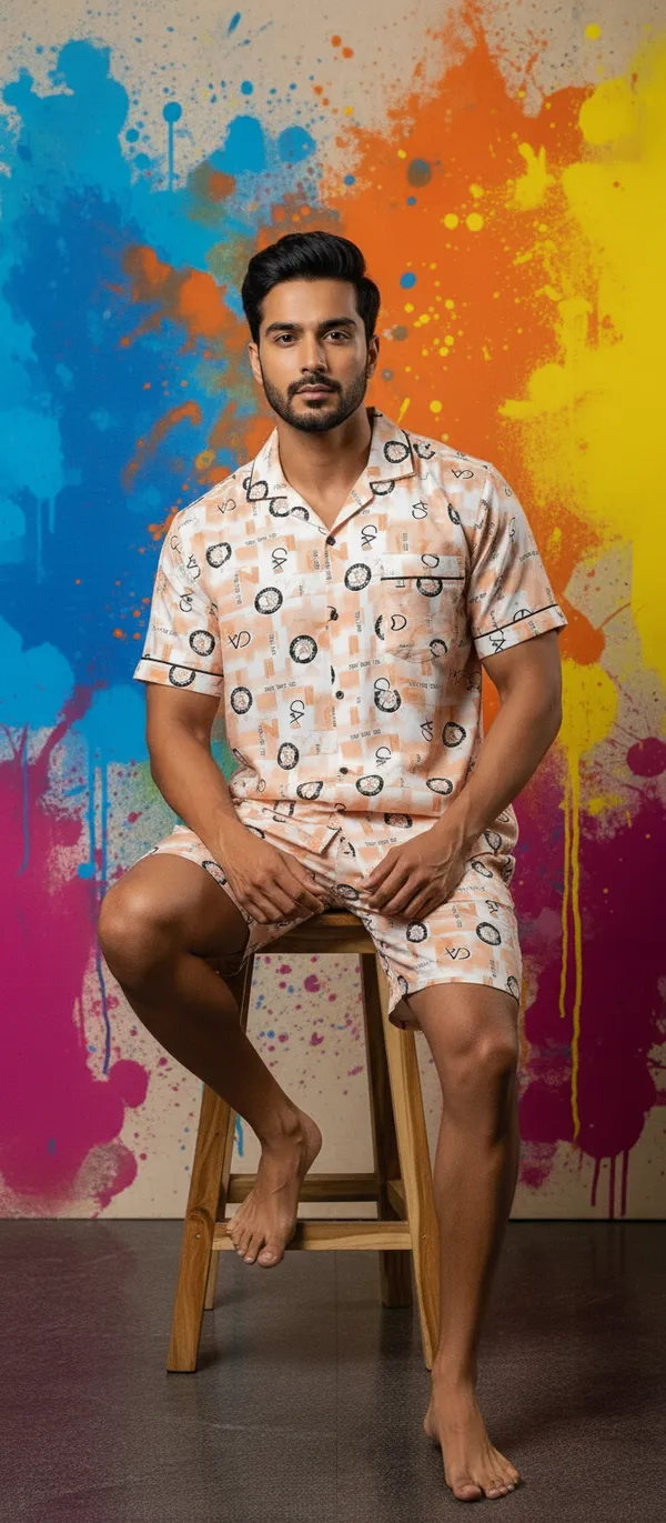 Orange_Cotton_Premium_Co-Ord_Set_For_Men