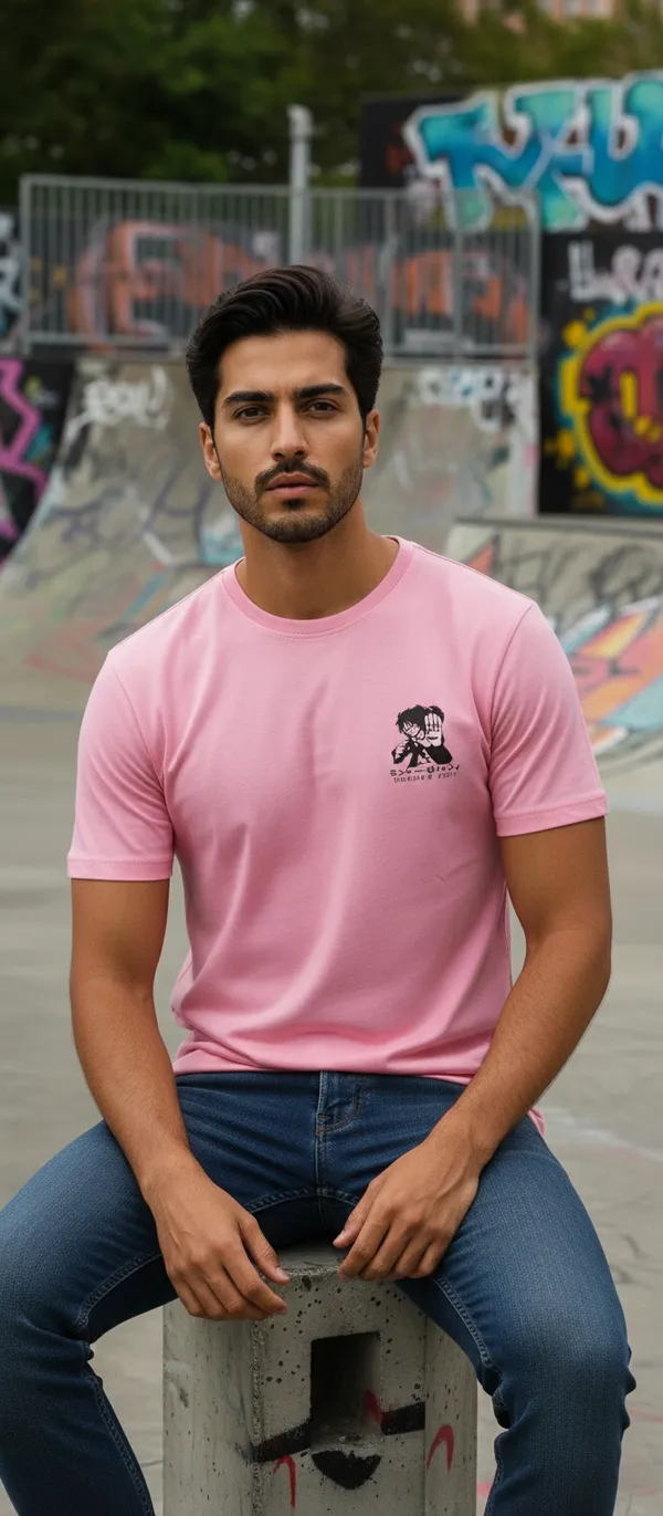 Pink_Cotton_Oversized_Anime_Printed_T_Shirt_For_Men