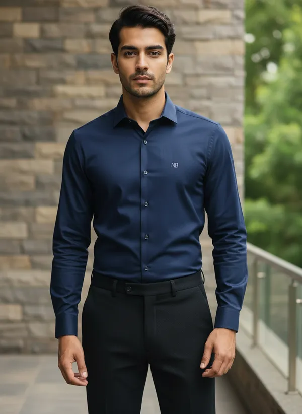 Blue_Cotton_Premium_Quality_Formal_Shirt_For_Men