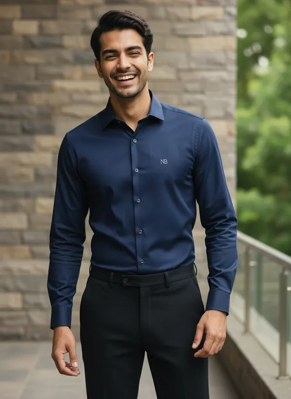 Blue_Cotton_Premium_Quality_Formal_Shirt_For_Men