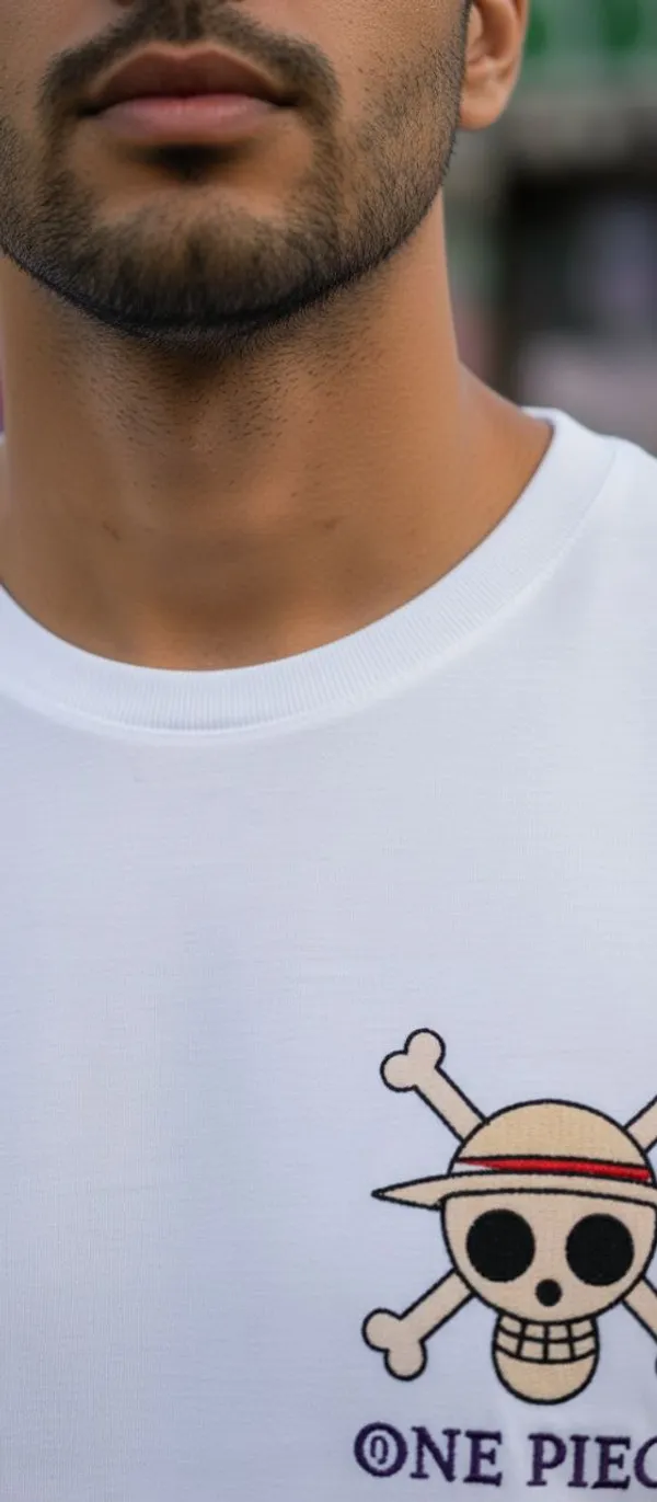 White_Cotton_Oversized_Anime_Printed_T_Shirt_For_Men