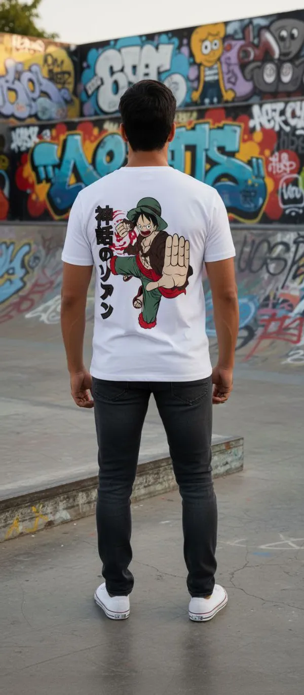 White_Cotton_Oversized_Anime_Printed_T_Shirt_For_Men