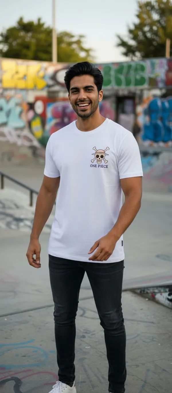 White_Cotton_Oversized_Anime_Printed_T_Shirt_For_Men