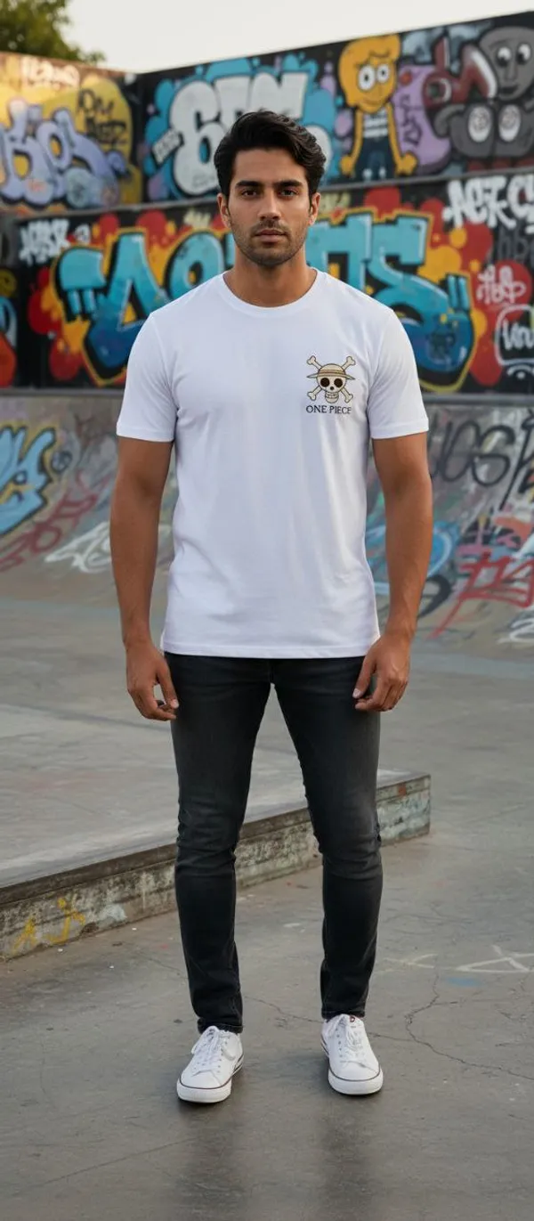 White_Cotton_Oversized_Anime_Printed_T_Shirt_For_Men
