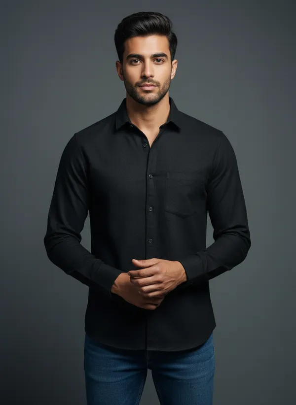 Black_Cotton_Premium_Quality_Formal_Shirt_For_Men