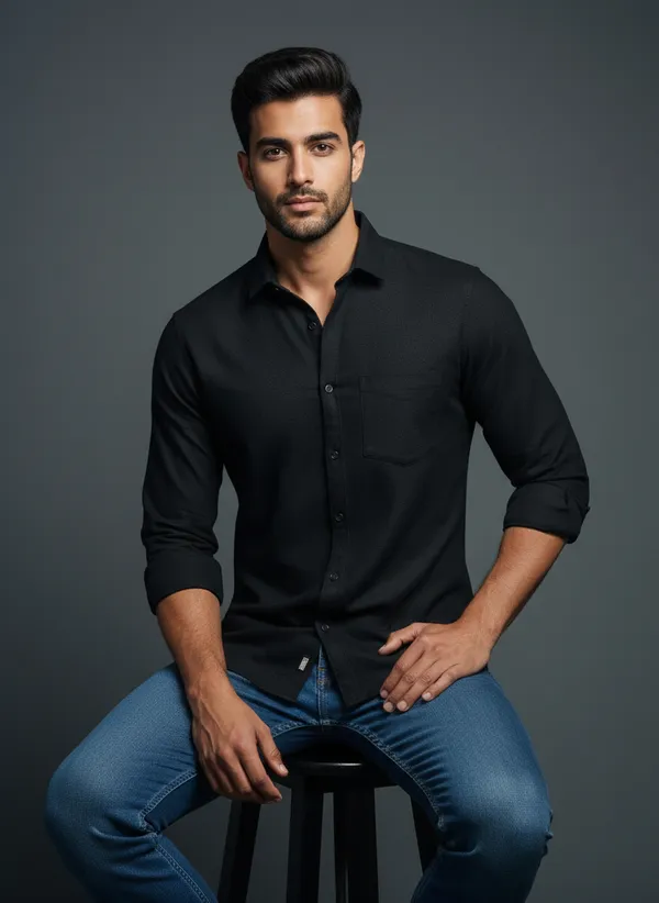 Black_Cotton_Premium_Quality_Formal_Shirt_For_Men