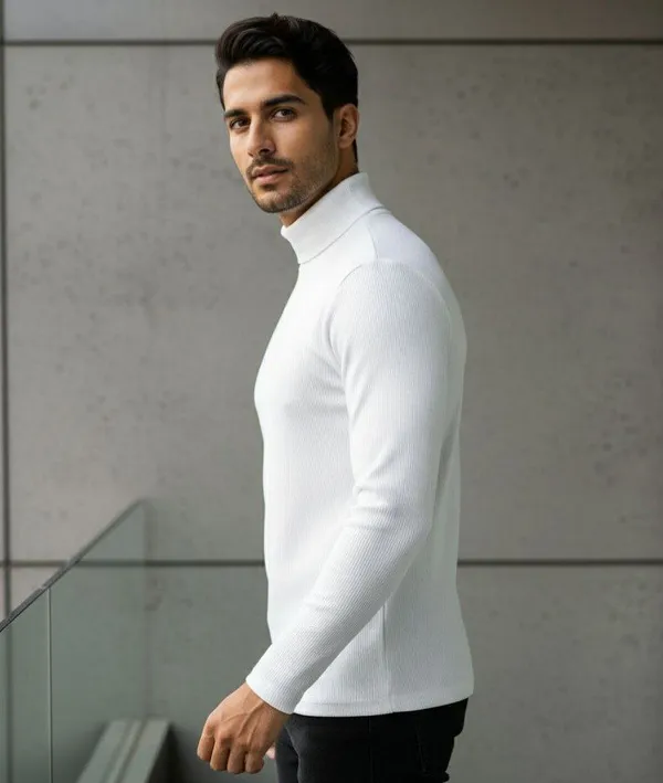 White_Premium_High_Neck_Unisex_Tshirt