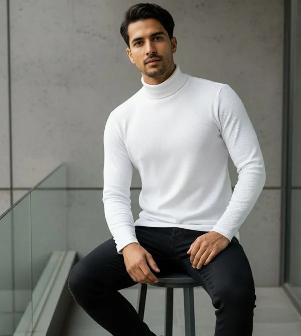 White_Premium_High_Neck_Unisex_Tshirt