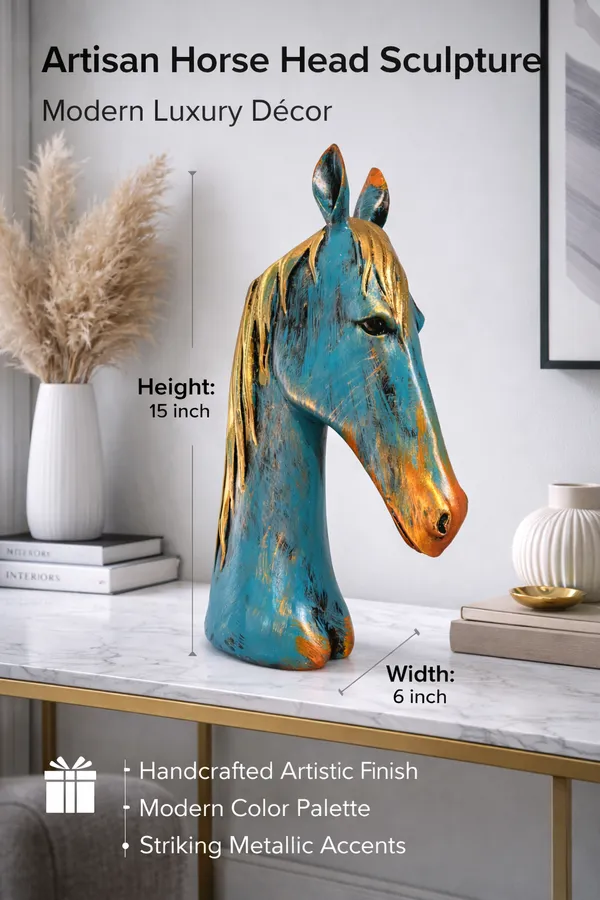 15_Inch_Regal_Horse_Head_Showpiece_|_Modern_Luxury_Home_Décor_Accent