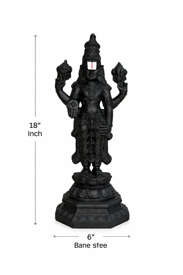 18_Inch-_Tirupati_Balaji_(Lord_Venkateswara)_Black__Finish_Idol