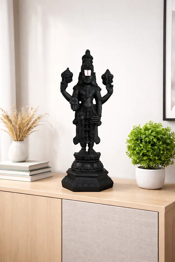 18_Inch-_Tirupati_Balaji_(Lord_Venkateswara)_Black__Finish_Idol