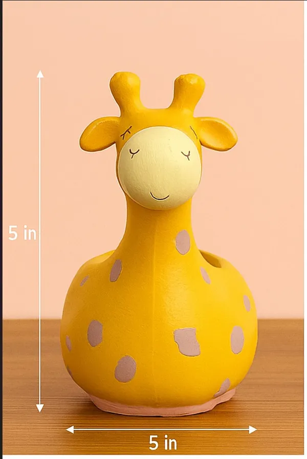 Yellow_Cute_Yellow_Giraffe_Shaped_Mini_Planter_Resin_Animal_Planter_Pot_For_Kids_Room,_Desk_&_Home_Decor