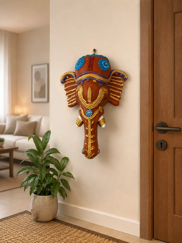 1_Peace_Terracotta_Elephant_Wall_Hanging_|_Vastu_Decorative_Wall_Art_|_Handmade_Clay_Door_Decor_for_Home_Entrance,_Living_Room_&_Office_(10_Inches)