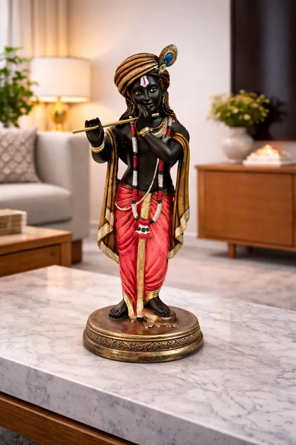 22_Inch_Standing_Krishna_Idol_with_Flute_–_Matte_Black_Resin_Statue_for_Home_Décor_&_Gift_Purpose