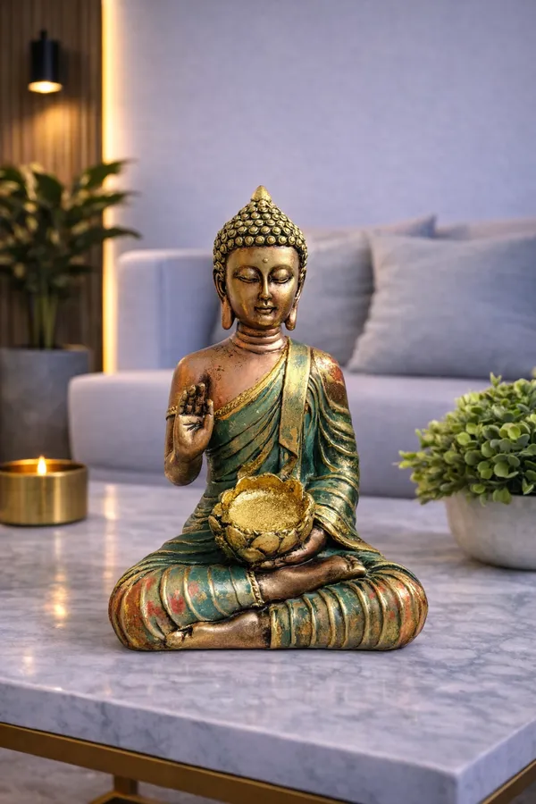 Blessing_Buddha_Tealight_Holder_Statue_–_10_Inch_Decorative_Buddha_Idol_with_Lotus_Bowl_|_Spiritual_Home_&_Meditation_Decor