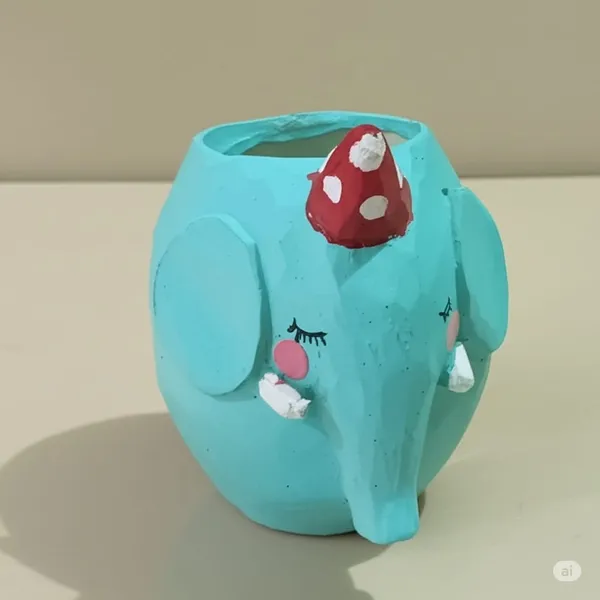 Sky_Blue_Handcrafted_Cute_Blue_Elephant_Planter_Mini_Animal_Pot_For_Succulents_Cactus_Home_Décor_&_Gifting
