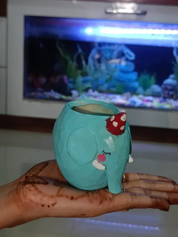 Sky_Blue_Handcrafted_Cute_Blue_Elephant_Planter_Mini_Animal_Pot_For_Succulents_Cactus_Home_Décor_&_Gifting
