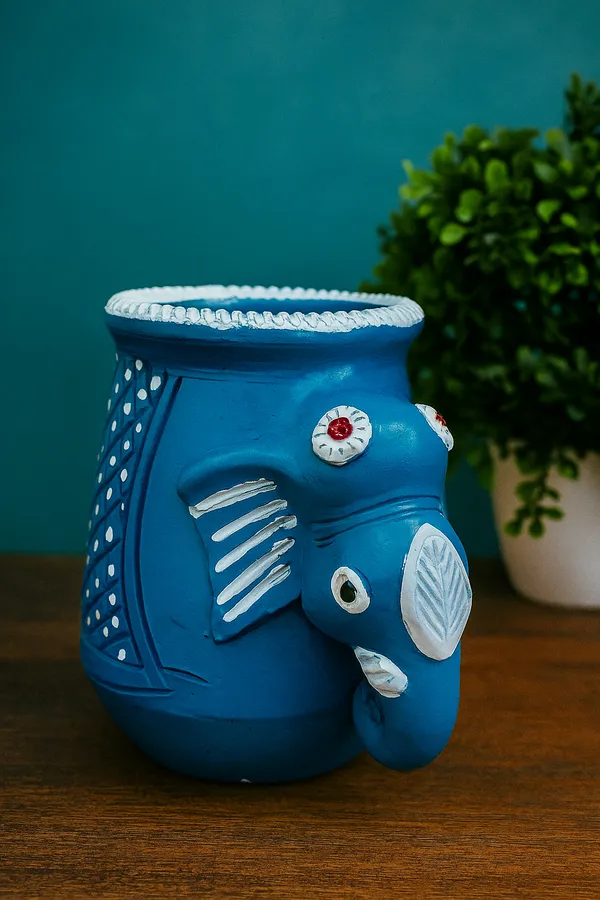 Handcrafted_Blue_Elephant_Pot_(9inch_x_5_inch)_-_Artistic_Home_Decor_Piece