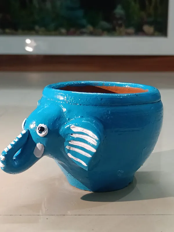 Sky_Blue_Handcrafted_Elephant_Pot_Cute_Mini_Planter_For_Succulents_Home_Decor_&_Gifting