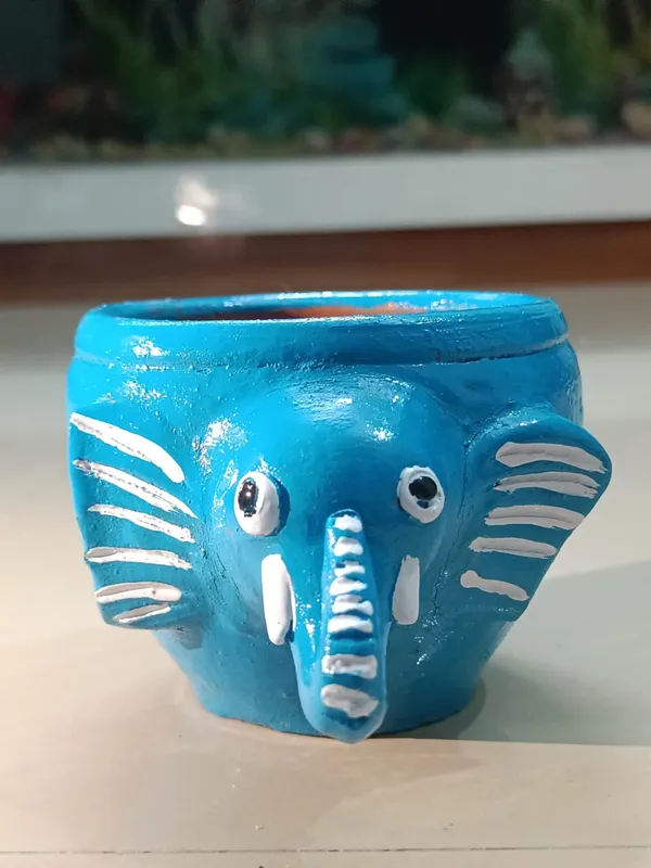 Sky_Blue_Handcrafted_Elephant_Pot_Cute_Mini_Planter_For_Succulents_Home_Decor_&_Gifting