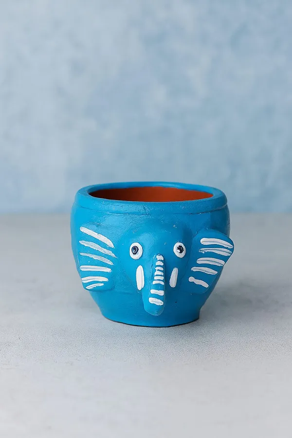 Sky_Blue_Handcrafted_Elephant_Pot_Cute_Mini_Planter_For_Succulents_Home_Decor_&_Gifting