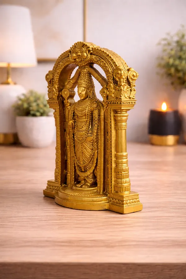 Lord_Balaji_(Tirupati_Venkateswara)_Idol_5.5_Inch_|_Premium_Golden_Finish_Decorative_Murti_for_Home_Temple,_Living_Room_&_Car_Dashboard_|_Auspicious_Gift_Item