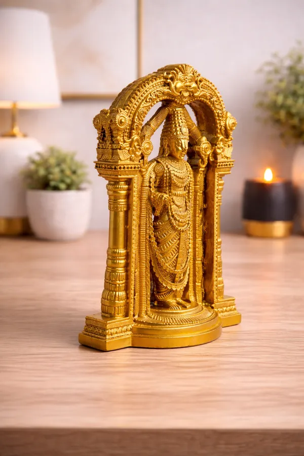 Lord_Balaji_(Tirupati_Venkateswara)_Idol_5.5_Inch_|_Premium_Golden_Finish_Decorative_Murti_for_Home_Temple,_Living_Room_&_Car_Dashboard_|_Auspicious_Gift_Item