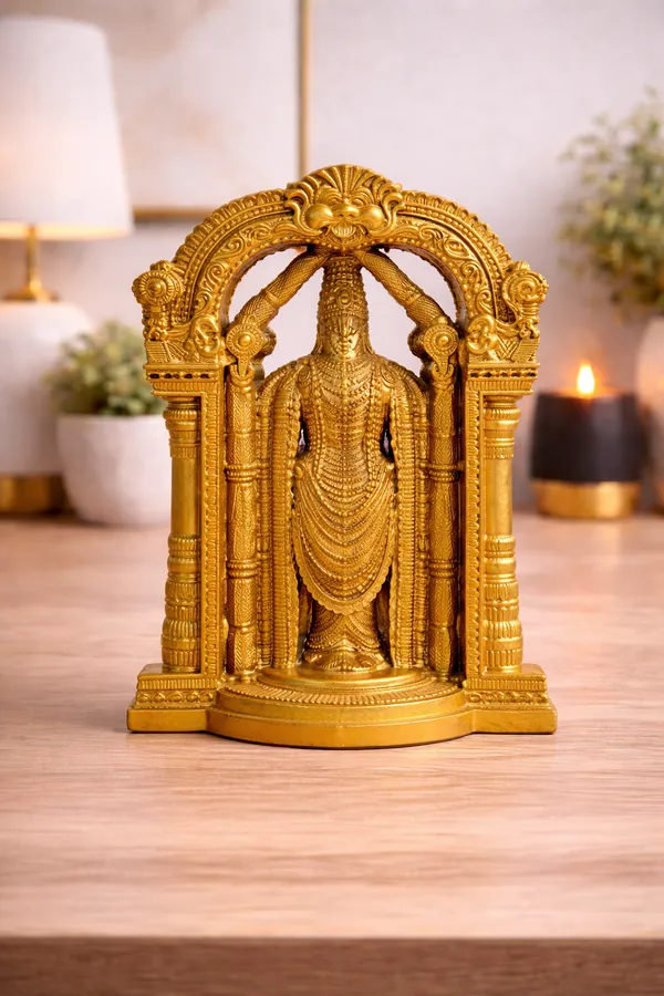 Lord_Balaji_(Tirupati_Venkateswara)_Idol_5.5_Inch_|_Premium_Golden_Finish_Decorative_Murti_for_Home_Temple,_Living_Room_&_Car_Dashboard_|_Auspicious_Gift_Item