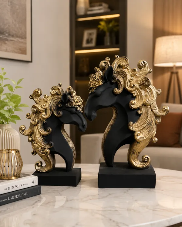 Luxury_Horse_Head_Sculpture_Set_(2_Pieces)_|_Modern_Black_&_Gold_Resin_Decorative_Showpieces_|_Premium_Home_&_Office_Décor_|_Available_in_12_&_15_Inches