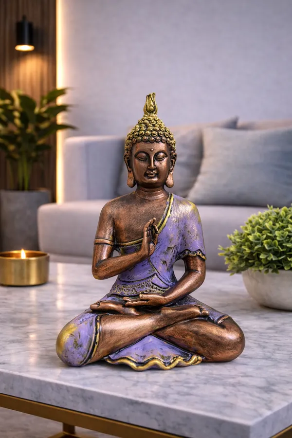 Meditating_Buddha_Statue_–_10_Inch_Decorative_Buddha_Idol_|_Antique_Bronze_&_Lavender_Finish_|_Spiritual_Home,_Office_&_Meditation_Decor