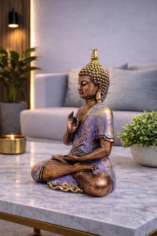 Meditating_Buddha_Statue_–_10_Inch_Decorative_Buddha_Idol_|_Antique_Bronze_&_Lavender_Finish_|_Spiritual_Home,_Office_&_Meditation_Decor