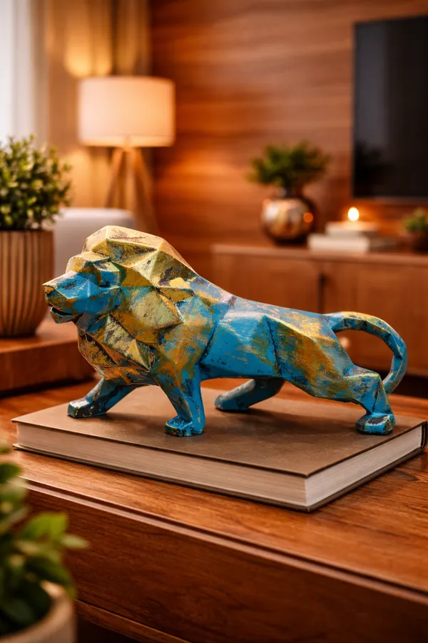 Modern_Abstract_Blue_&_Gold_Lion_Figurine__9_inch_x__5_inch–_Artistic_Home_Décor_Showpiece