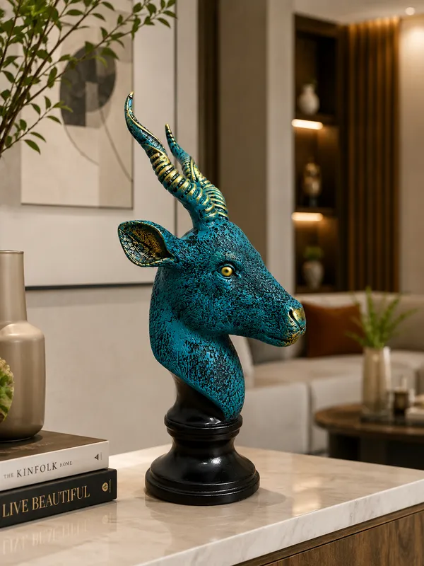 Premium_Antelope_Head_Sculpture_|_Modern_Blue_&_Gold_Decorative_Showpiece_|_Resin_Animal_Bust_for_Living_Room,_Office_&_Home_Décor_|_15_Inches