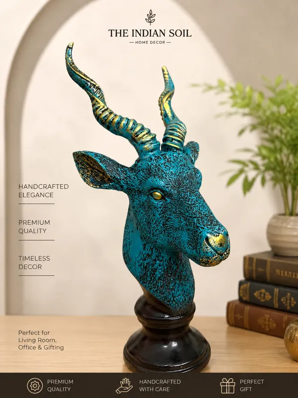 Premium_Antelope_Head_Sculpture_|_Modern_Blue_&_Gold_Decorative_Showpiece_|_Resin_Animal_Bust_for_Living_Room,_Office_&_Home_Décor_|_15_Inches