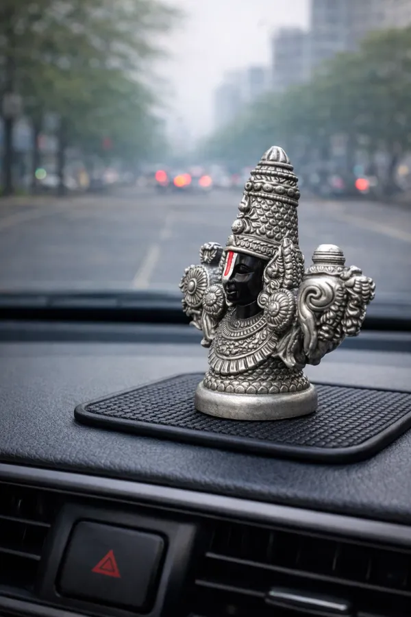 Premium_Lord_Balaji_(Tirupati)_3_inch_x_4_inch_Silver_Finish_Idol_for_Car_Dashboard_|_Venkateswara_Decorative_Murti_|_Auspicious_Car_&_Home_Decor