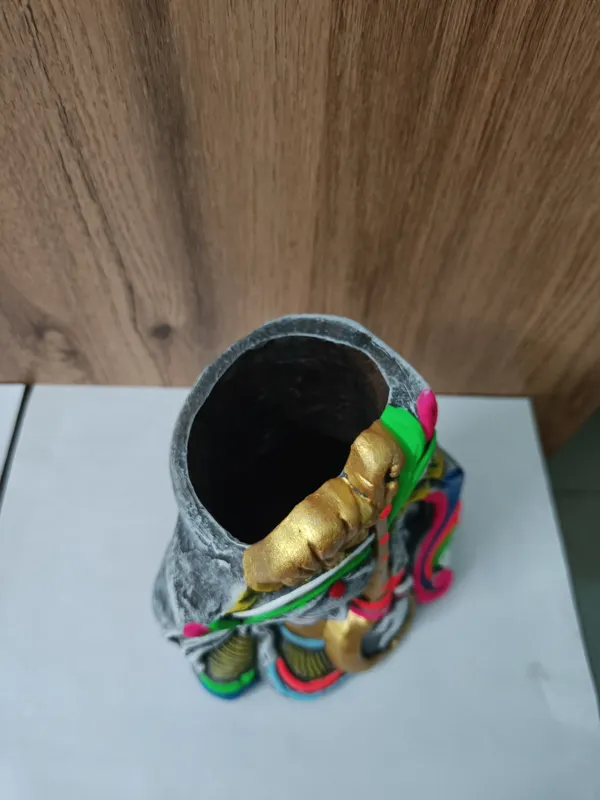 Handcrafted_Goddess_Saraswati_Decorative_Flower_Pot_/_Pen_Stand