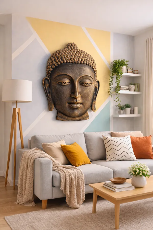 Serene_Buddha_Wall_Hanging_–_Antique_Bronze_Finish_(18_x_12_Inches)
