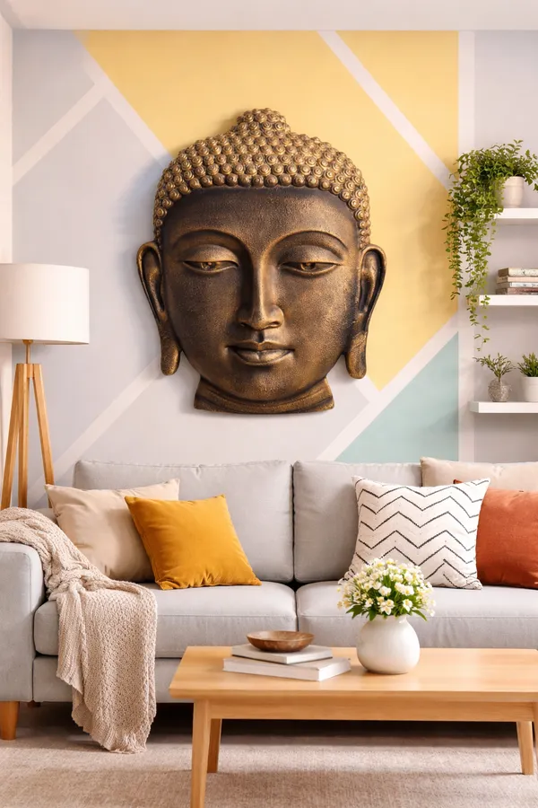 Serene_Buddha_Wall_Hanging_–_Antique_Bronze_Finish_(18_x_12_Inches)
