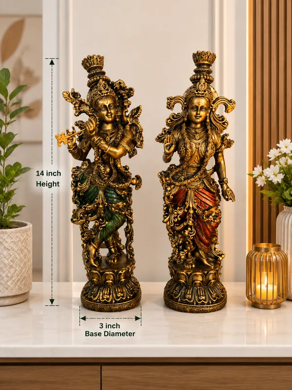 The_Indian_Soil_Radha_Krishna_Idol_Set_|_14_Inch_Decorative_Figurines_|_Antique_Gold_Finish_|_Traditional_Indian_Home_Décor_for_Living_Room,_Pooja_Room,_Office_&_Gifting