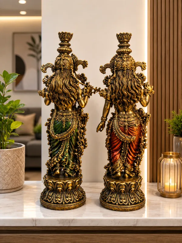 The_Indian_Soil_Radha_Krishna_Idol_Set_|_14_Inch_Decorative_Figurines_|_Antique_Gold_Finish_|_Traditional_Indian_Home_Décor_for_Living_Room,_Pooja_Room,_Office_&_Gifting