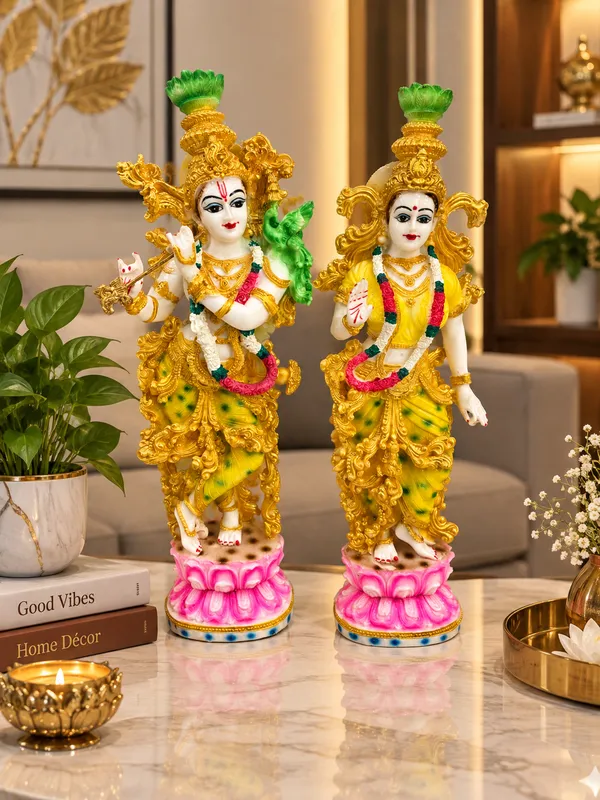 The_Indian_Soil_Radha_Krishna_Statue_Set_|_14_Inch_Handcrafted_Decorative_Idol_Pair_|_Premium_Gold_Finish_with_Pink_Lotus_Base_|_Home_Décor,_Pooja_Room,_Living_Room_&_Gifting