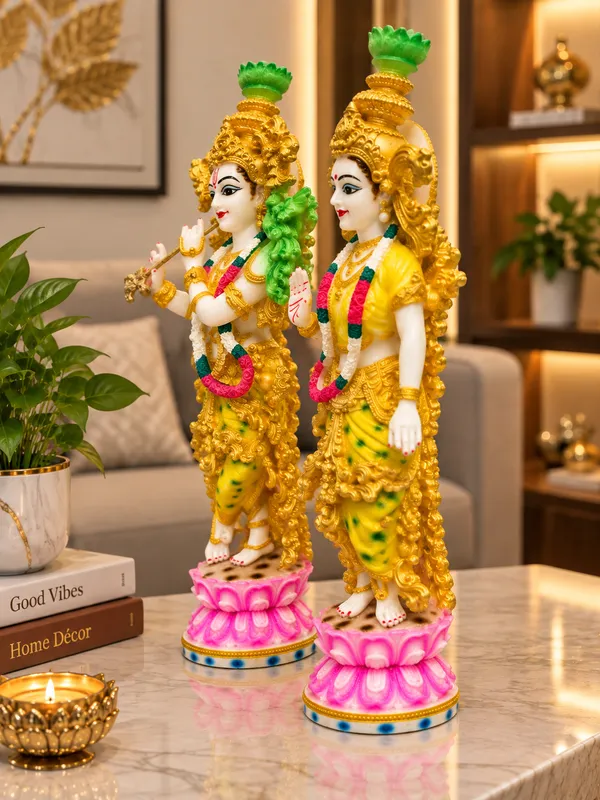 The_Indian_Soil_Radha_Krishna_Statue_Set_|_14_Inch_Handcrafted_Decorative_Idol_Pair_|_Premium_Gold_Finish_with_Pink_Lotus_Base_|_Home_Décor,_Pooja_Room,_Living_Room_&_Gifting