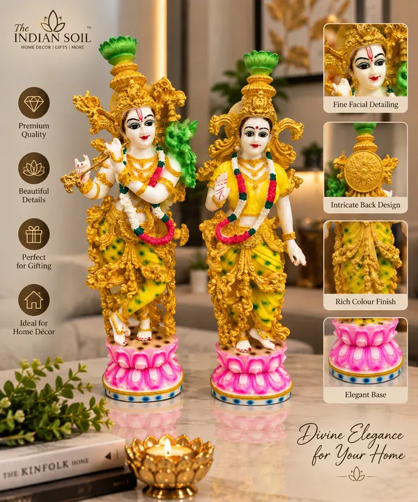 The_Indian_Soil_Radha_Krishna_Statue_Set_|_14_Inch_Handcrafted_Decorative_Idol_Pair_|_Premium_Gold_Finish_with_Pink_Lotus_Base_|_Home_Décor,_Pooja_Room,_Living_Room_&_Gifting