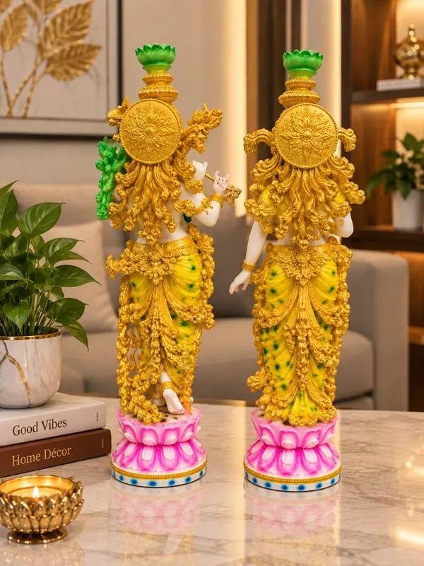 The_Indian_Soil_Radha_Krishna_Statue_Set_|_14_Inch_Handcrafted_Decorative_Idol_Pair_|_Premium_Gold_Finish_with_Pink_Lotus_Base_|_Home_Décor,_Pooja_Room,_Living_Room_&_Gifting