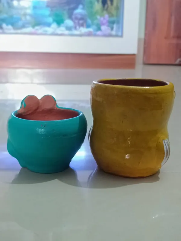 Green_And_Blue_Handcrafted_Animal_Planter_Set_Owl_&_Frog_Design_Cute_Miniature_Pots_For_Succulents_Cactus_Desk_&_Home_Décor_(Set_Of_2)